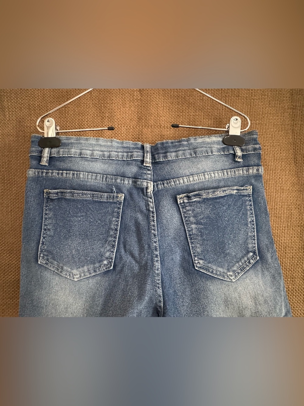 Jessica Jeans Classic Distressed Stretchy Women's Denim Shorts - Blue - Picture 5 of 8